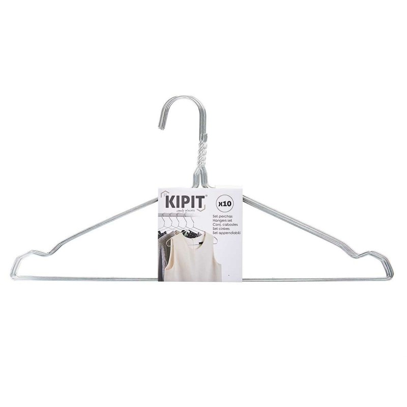 Set of Clothes Hangers Kipit HD092803 Silver Metal 40 x 1 x 20 cm (24 Units)