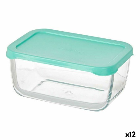 Lunchbox Pasabahce Snow grün Durchsichtig Glas Polyäthylen 790 ml 16,3 x 7,4 x 11,4 cm (12 Stück)