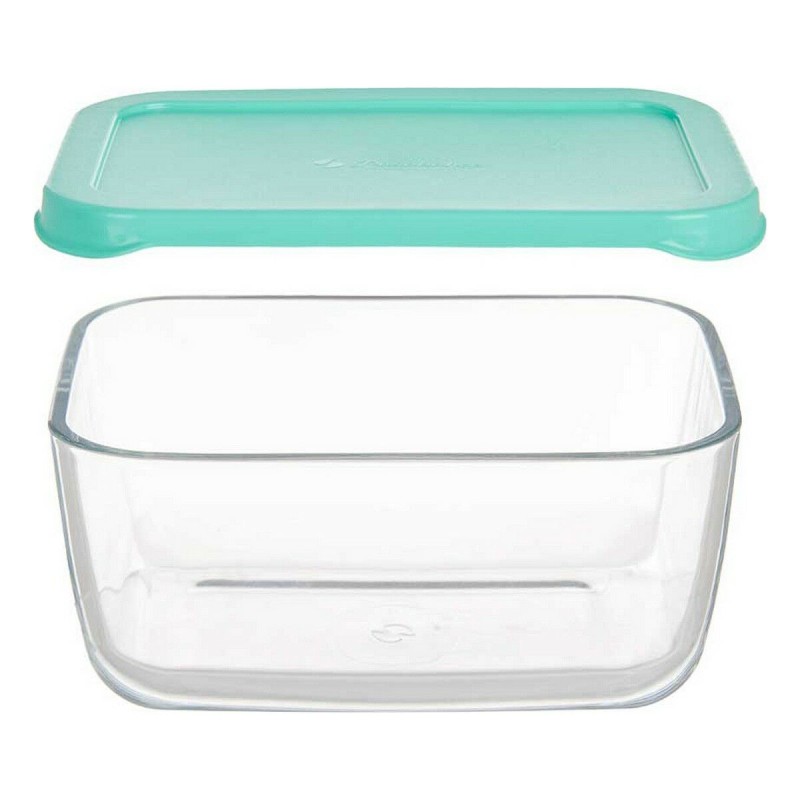 Lunchbox Pasabahce Snow grün Durchsichtig Glas Polyäthylen 790 ml 16,3 x 7,4 x 11,4 cm (12 Stück)