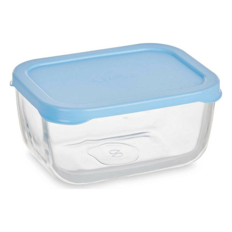 Lunch box Pasabahce Snow Blue Transparent Glass Polyethylene 420 ml 12,5 x 6 x 9,5 cm (12 Units)