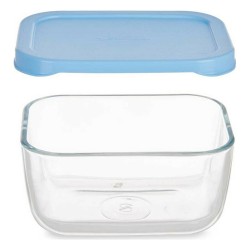 Lunch box Pasabahce Snow Blue Transparent Glass Polyethylene 420 ml 12,5 x 6 x 9,5 cm (12 Units)