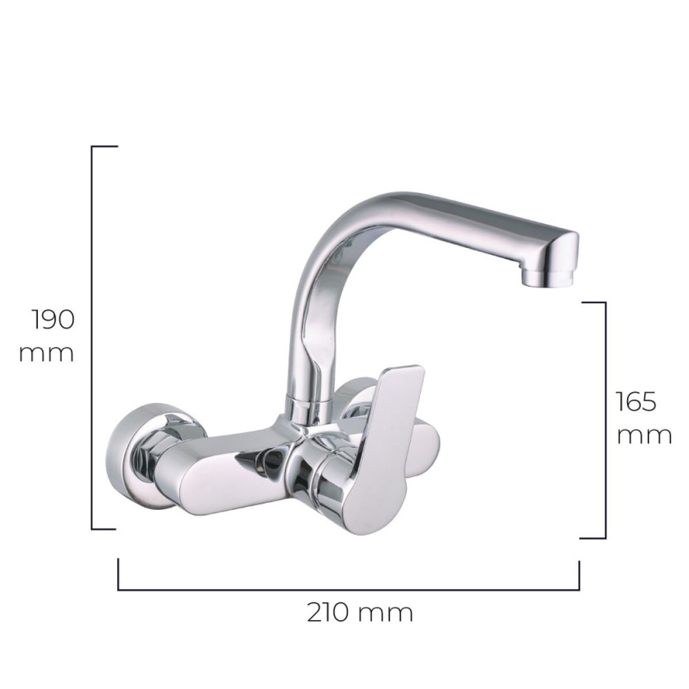 Mixer Tap EDM 01145 Silver Stainless steel Brass Zinc 21 x 19 cm