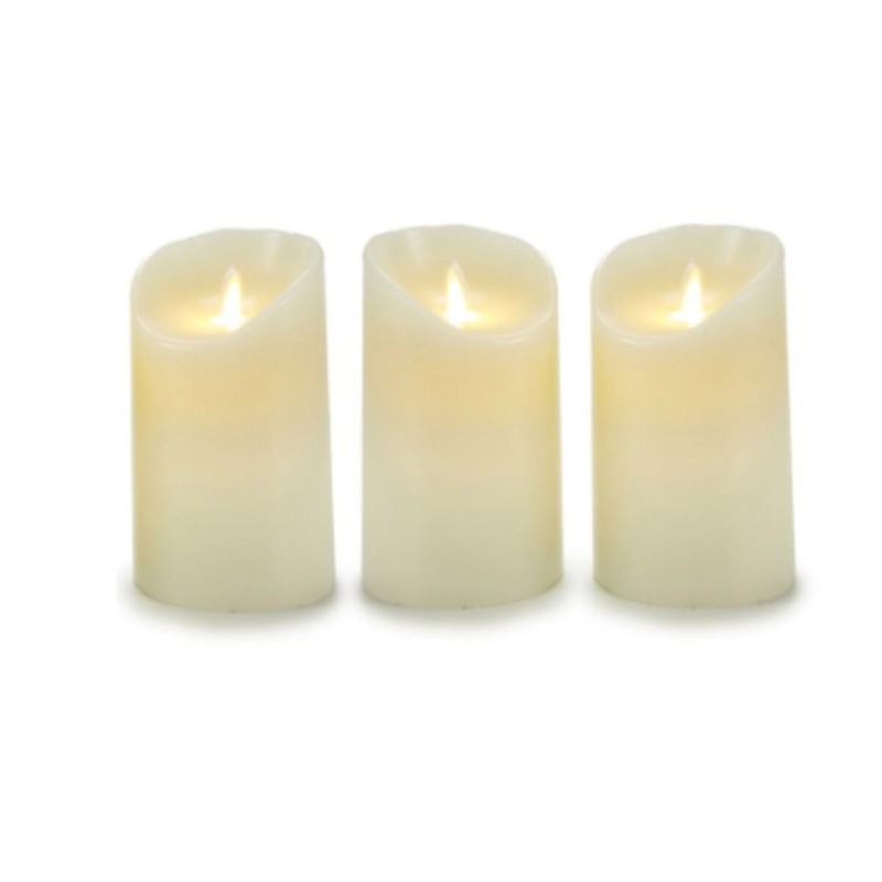 Candle Set Oscillation LED Cream 8 x 13 x 8 cm (6 Units)