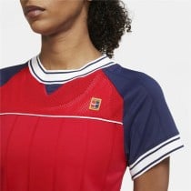 Damen Kurzarm-T-Shirt Nike Tennis Blau Rot