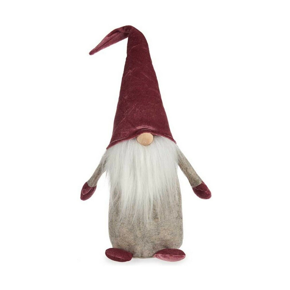 Figurine Décorative Gnome Gris Bordeaux Blanc Bois Sable 14 x 48 x 17,5 cm