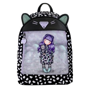 Sac à dos Casual Gorjuss Smitten kitten Noir Blanc (25,5 x 31 x 10 cm)