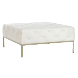 Banquette DKD Home Decor Blanc Doré Métal 100 x 100 x 45 cm