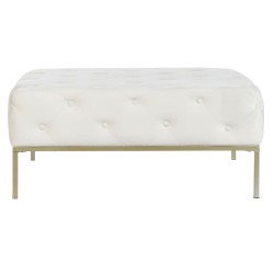 Banquette DKD Home Decor Blanc Doré Métal 100 x 100 x 45 cm