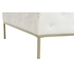 Hocker DKD Home Decor Weiß Gold Metall 100 x 100 x 45 cm