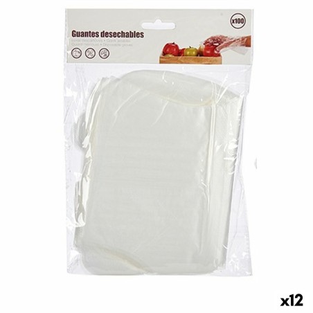 Disposable Gloves Set Transparent Plastic (12 Units)