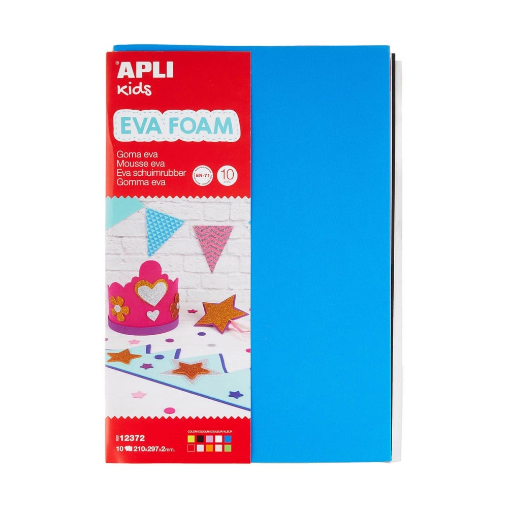 Feuille de Mousse Apli Kids A4 Blanc Jaune Multicouleur Feuille de Mousse (10 Unités)