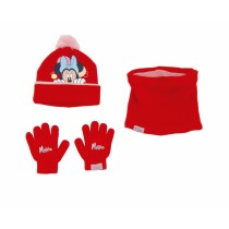 Bonnet, Gants et Echarpe Minnie Mouse Lucky Rouge