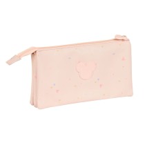 Dreifaches Mehrzweck-Etui Minnie Mouse Baby Rosa (22 x 12 x 3 cm)