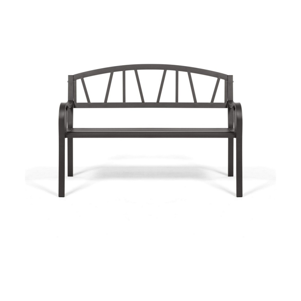 Bench with backrest Anthracite Iron (123 X 53 X 86 cm)