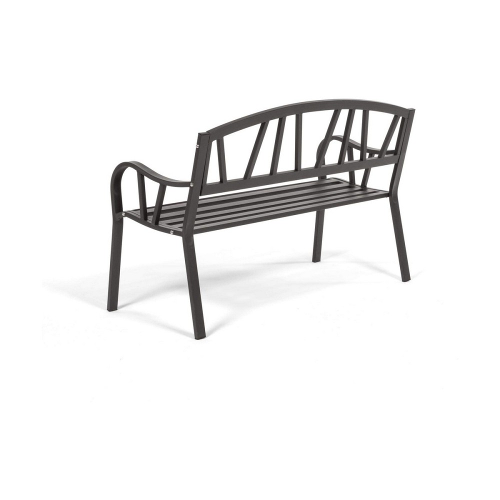 Bench with backrest Anthracite Iron (123 X 53 X 86 cm)