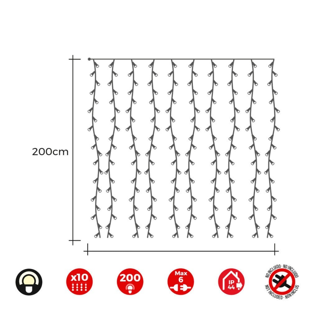 Barrière lumineuse LED EDM 71263 Easy-Connect 3,2 W Lumière chaude Vert tendre 2 x 2 m