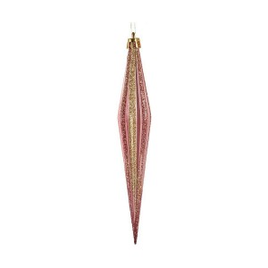 Décorations de Noël Krist+ 00902 Rose Doré PVC 3 x 3 x 18,5 cm Allongé