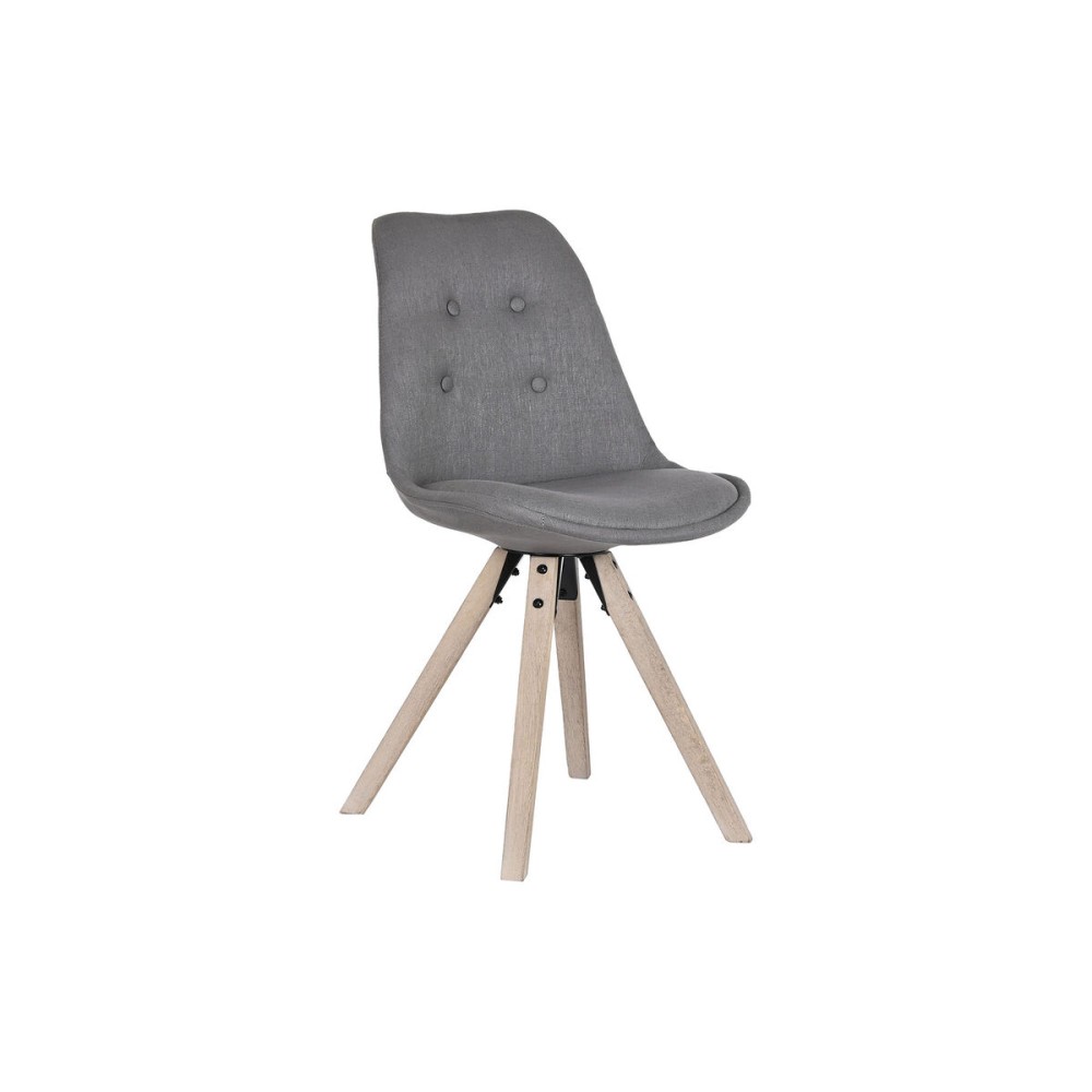 Dining Chair DKD Home Decor Polyester Dark grey Oak (48 x 44 x 84 cm)