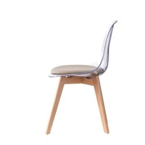 Dining Chair DKD Home Decor Beige Wood Polycarbonate 54 x 47 x 81 cm