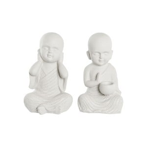 Decorative Figure DKD Home Decor 25,5 x 19 x 39 cm White Monk Oriental (2 Units)