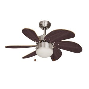 Deckenventilator mit Lampe EDM 33984 Aral Wengue Nickel 50 W