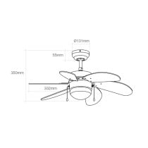 Deckenventilator mit Lampe EDM 33985 Aral Weiß 50 W