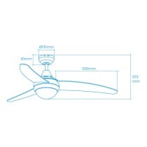 Deckenventilator mit Lampe EDM 33804 Egeo Silberfarben 60 W