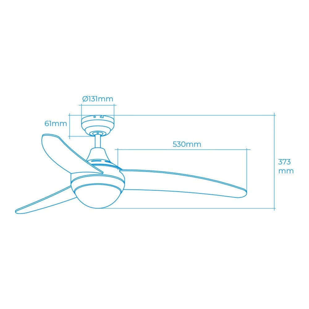 Ceiling Fan with Light EDM 33803 Egeo White 60 W