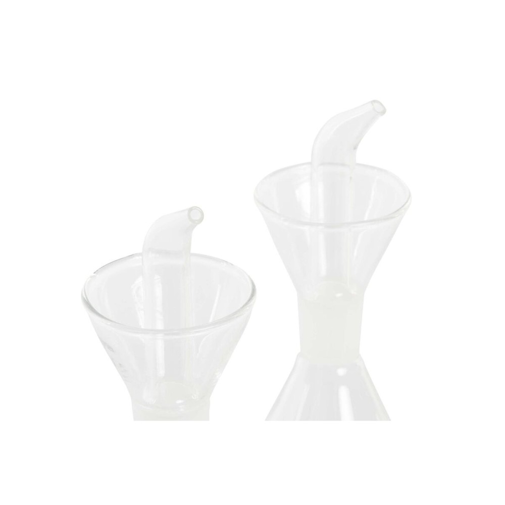 Ensemble salière et poivrier DKD Home Decor 200 ml 19,5 x 10 x 23,5 cm Métal Transparent 2 Unités Verre Borosilicaté