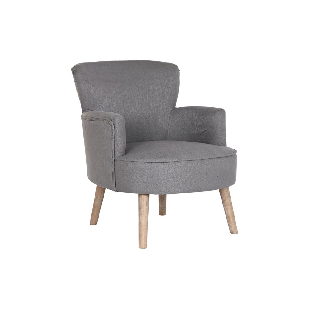 Fauteuil DKD Home Decor Sapin Polyester Gris foncé (66 x 70 x 88 cm)