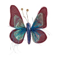 Weihnachtsschmuck Krist+ 64814883 Blau Rosa Schmetterling 14 x 3 x 18 cm