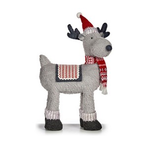 Weihnachts-Rentier Weiß Rot Grau 22 x 47 x 45 cm