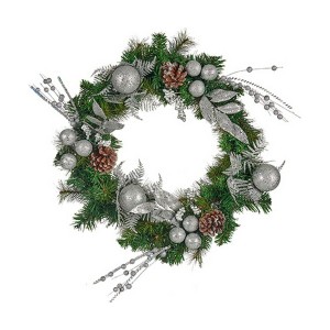 Weihnachtskranz Krist+ K1912698-1 grün Silberfarben Ananas 60 x 13 x 60 cm