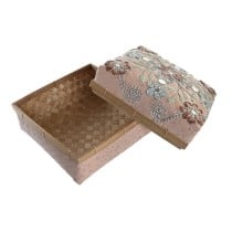 Basket set DKD Home Decor Multicolour Bamboo Boho 29 x 29 x 22 cm