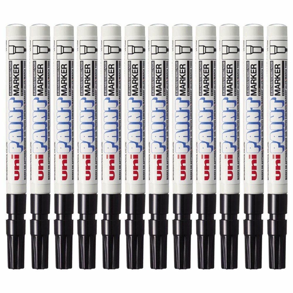 Marqueur permanent Uni-Ball Paint PX-21L Noir 12 Pièces