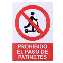 Schild Normaluz Prohibido acceder con patinete Vinyl 21 x 30 cm