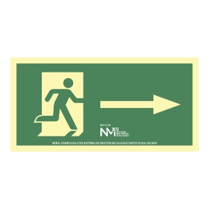 Schild Normaluz Evacuación flecha derecha PVC 32 x 16 cm