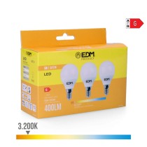 Packung mit 3 LED-Lampen EDM 98200 G 35 W 5 W 50 W E14 400 lm Ø 4,5 x 8 cm (3200 K)