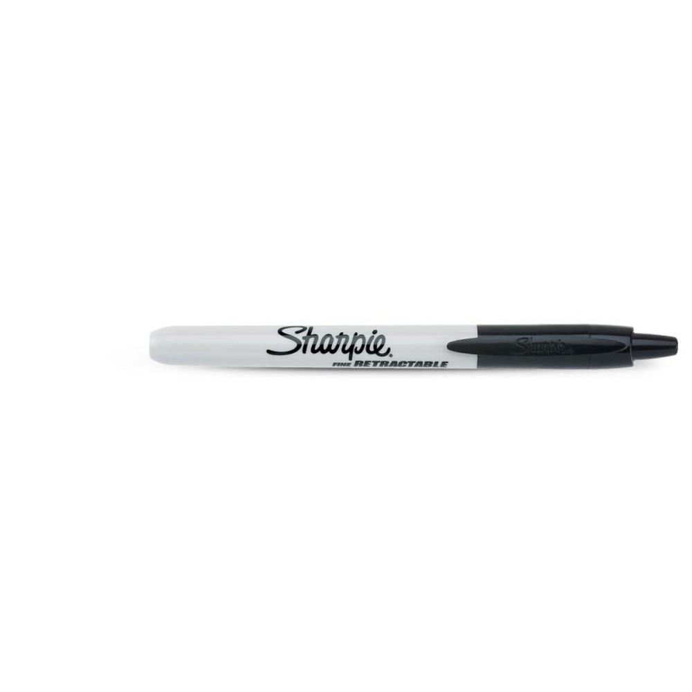 Dauermarker Sharpie Fine Einziehbar Schwarz 12 Stück