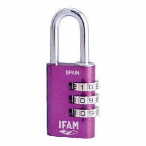 Combination padlock IFAM Combi30 Aluminium Violet