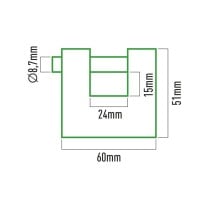 Key padlock EDM 85240 Brass Safety