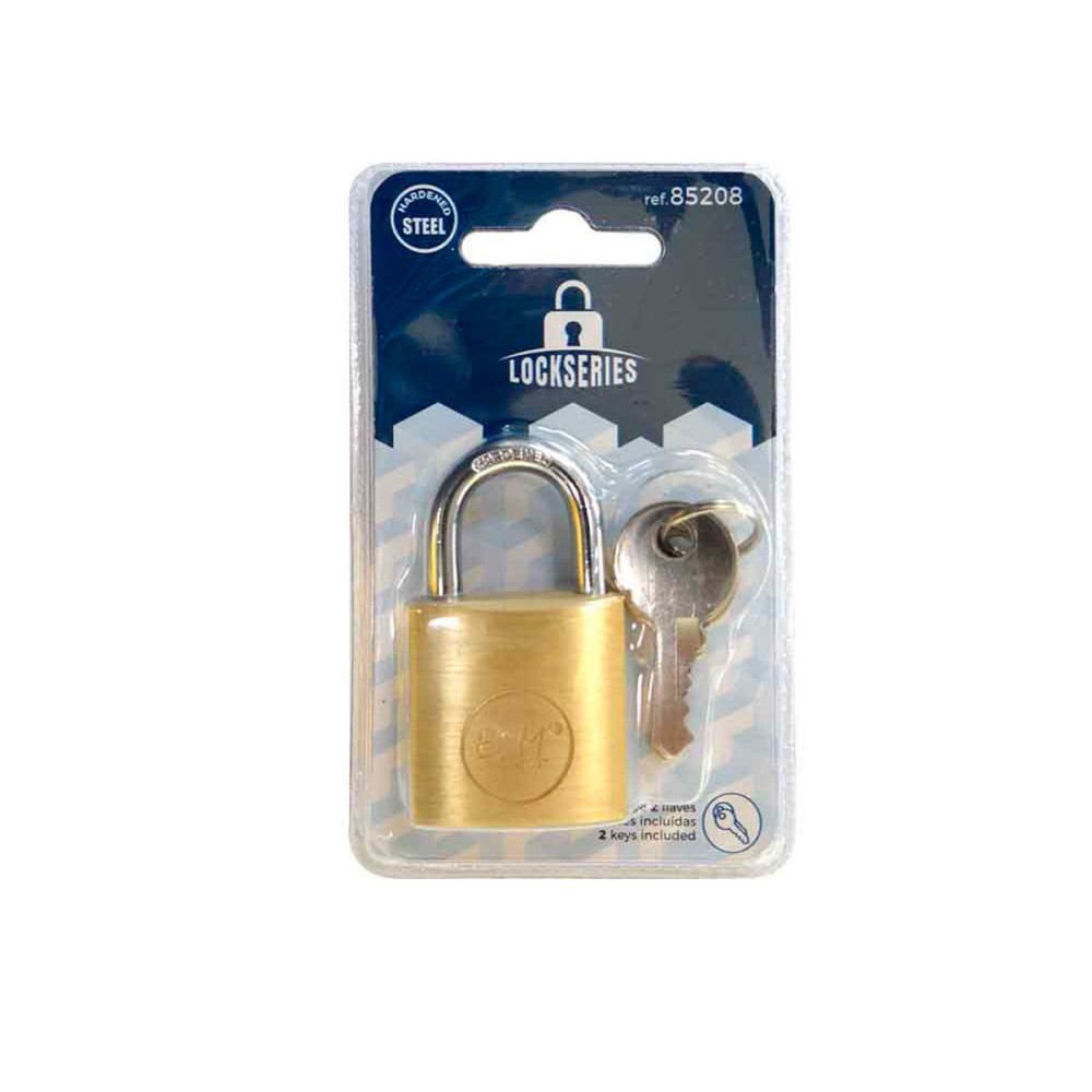 Key padlock EDM 85208 Brass 30 x 17 mm