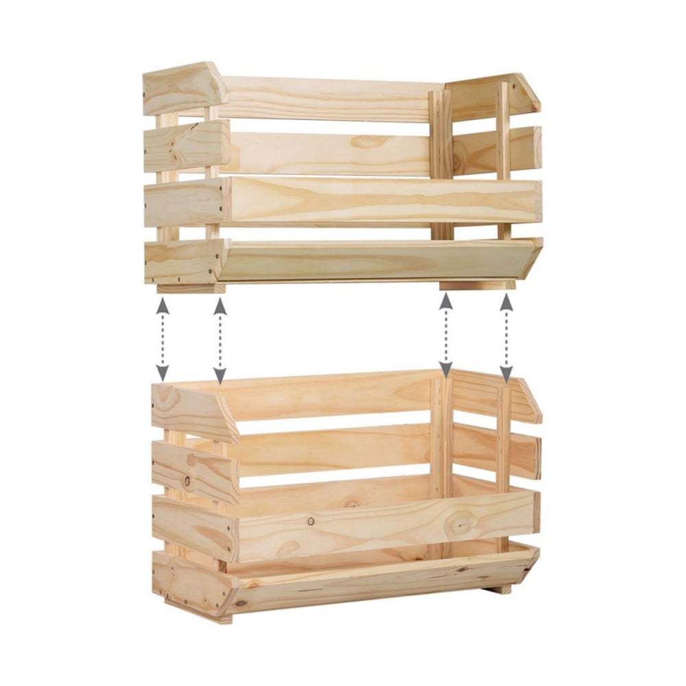 Caisse de Rangement Empilable Astigarraga 60 x 28,5 x 35,3 cm Bois Pin