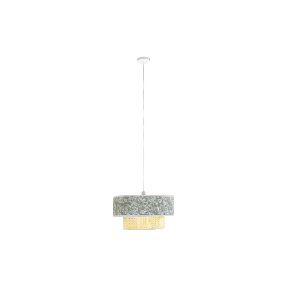 Suspension DKD Home Decor Naturel Noir Polyester Blanc Vert 40 W 50 W (46 x 46 x 25 cm)