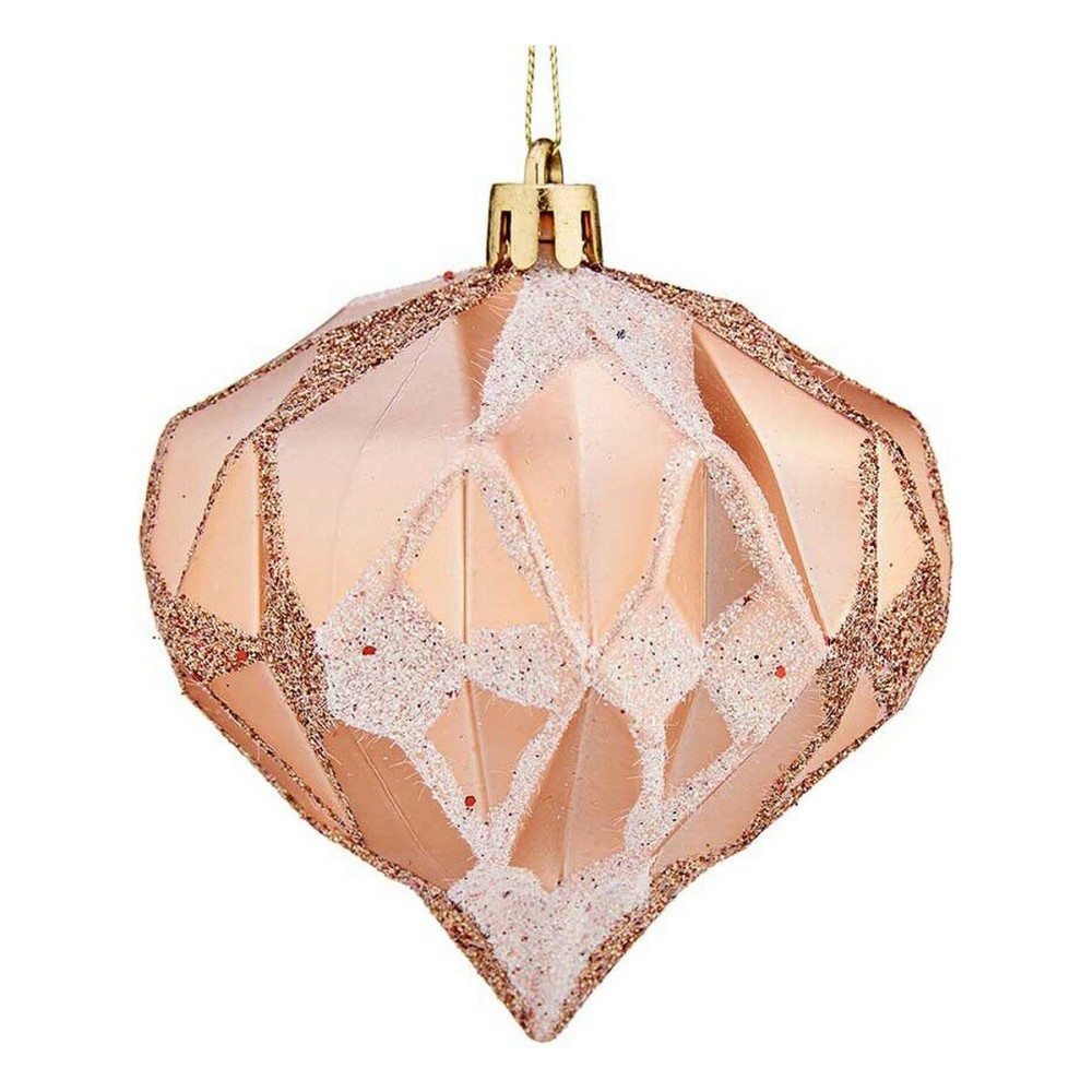 Weihnachtsbaumkugeln Diamant Ø 8 cm 6 Stück Kupfer Kunststoff