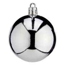 Weihnachtsbaumkugeln Ø 6 cm 24 Stück Silberfarben Kunststoff