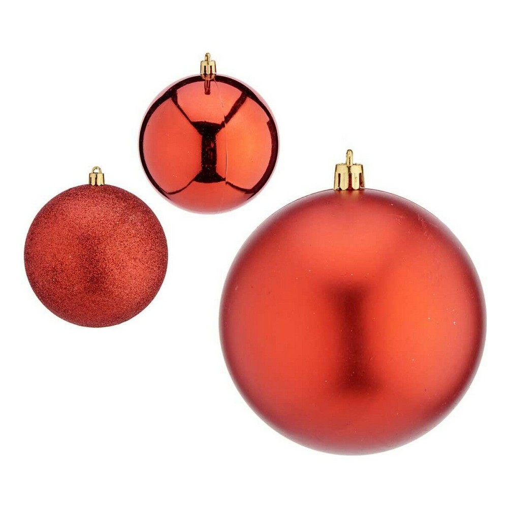Weihnachtsbaumkugeln Ø 10 cm 6 Stück Rot Kunststoff