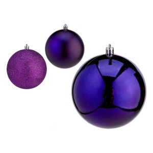 Weihnachtsbaumkugeln Krist+ 00775 Lila Kunststoff Ø 10 cm 6 Stück