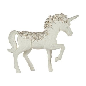 Deko-Figur Einhorn 9,5 x 31 x 40 cm Weiß Kunststoff