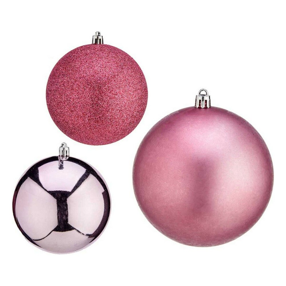 Boule de Noël Krist+ 00787 Rose Plastique Ø 10 cm 6 Unités